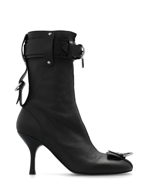 J.W. Anderson Black Padlock Heeled Ankle Boots