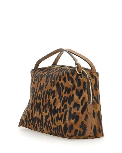 Gianni Chiarini Brown Alifa Logo Tag Tote Bag