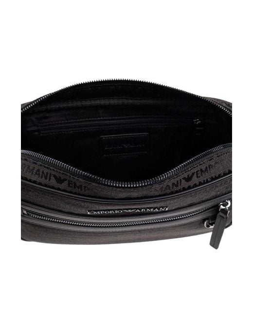 Emporio Armani Black Shoulder Bag With Monogram for men