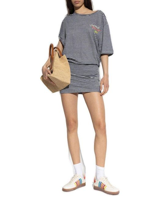 ワンピース DSQUARED2 Dsquared2 Summer Lovers cotton short dress Blu Dsquared2 Summer Lovers Cotton Short Dress Dsquared2