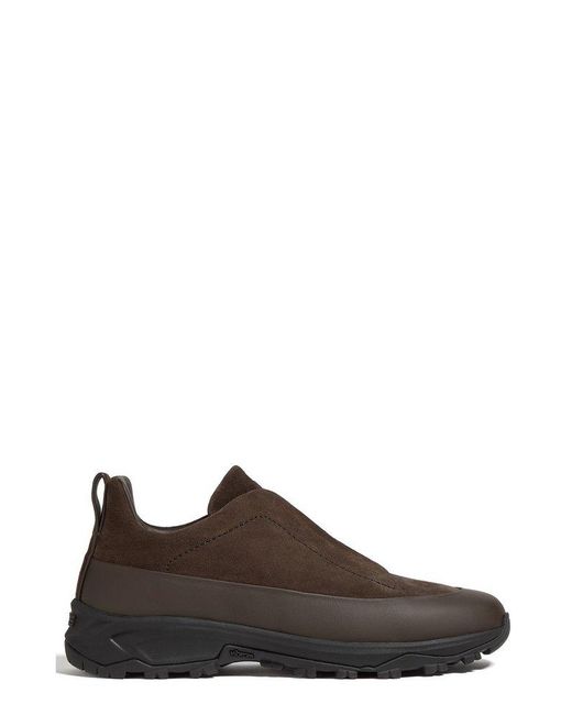 Zegna Brown Triple Stitch Monte Low-Top Sneakers for men
