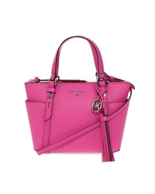 Buy Michael Kors Mercer Small Pebbled Leather Bucket Bag - Pink At 80% Off  | Editorialist