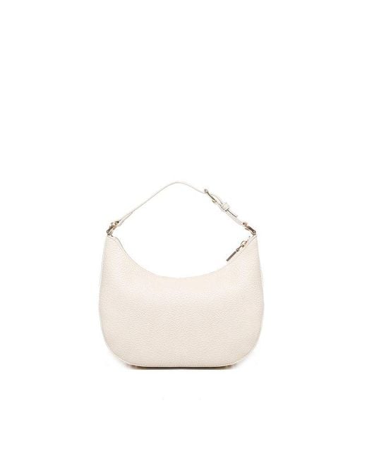 Love Moschino White Giant Logo Lettering Zipped Shoulder Bag