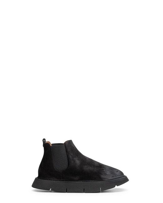 Marsèll Leather Roundtoe Slipon Boots in Black Lyst
