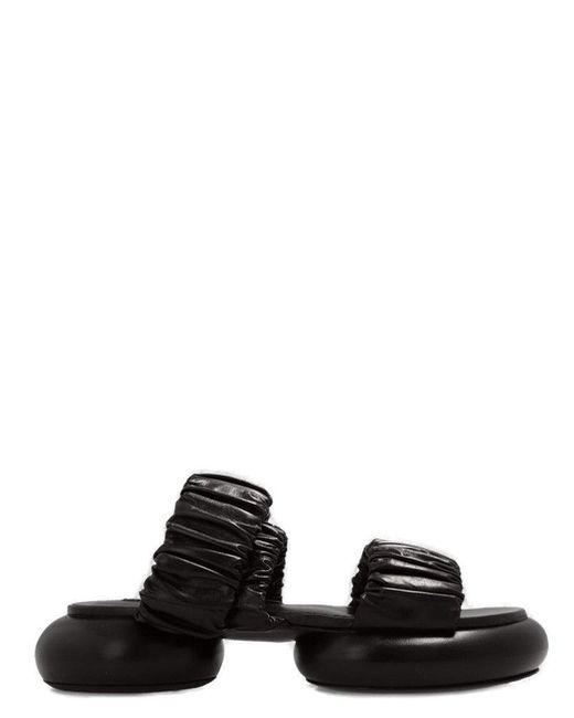 Jil Sander Black Ruched-strap Open Toe Sandals