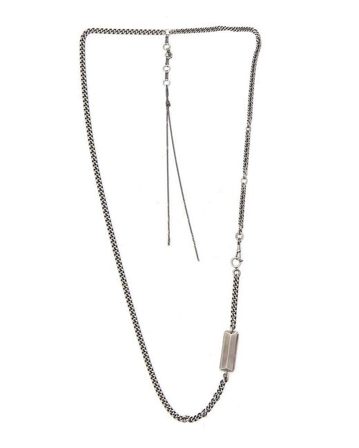 Ann Demeulemeester White Curb Chain-linked Long Necklace