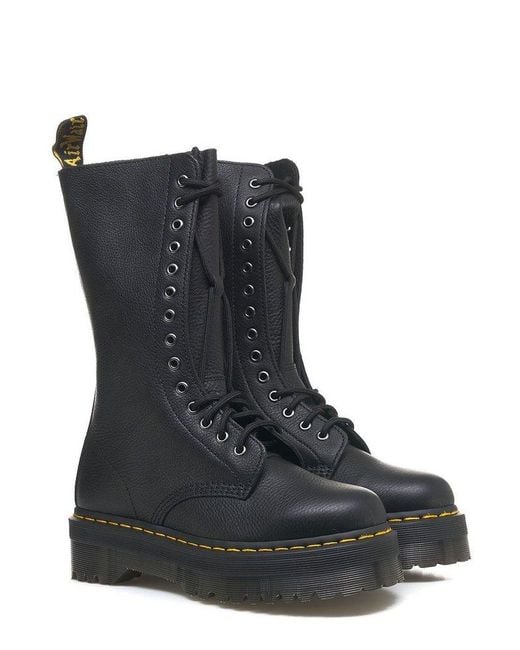Dr. Martens Black 1B99 Mid Calf Lace-Up Boots