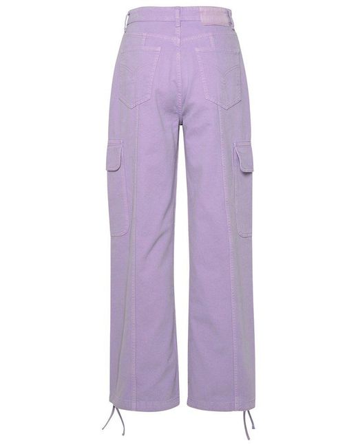 Moschino Purple Jeans Wide Leg Cargo Trousers