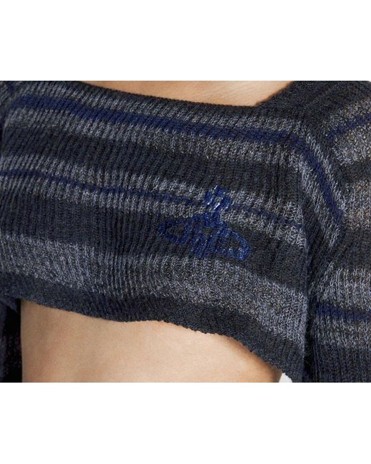 Vivienne Westwood Blue Bedrock Cropped Knitted Top