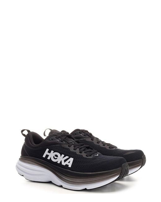 Hoka One One Black Logo Printed Lace-up Sneakers for men