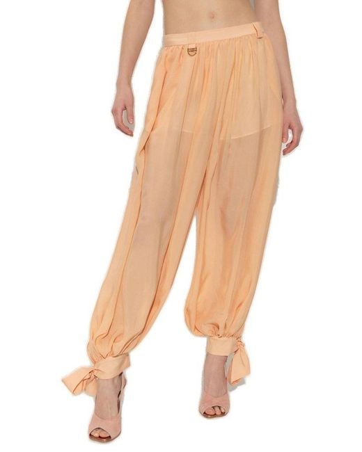 Chloé Orange Fluid Pleated Pants