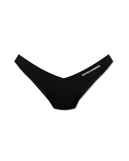 DSquared² Black Drawstring Swimsuit Bottoms
