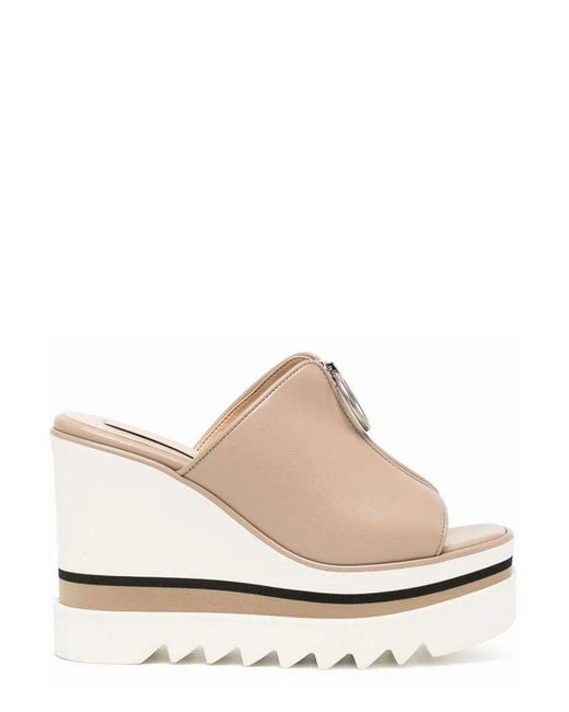 Stella McCartney White Platform Slip-on Sandals