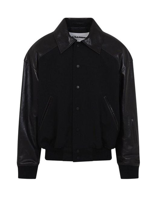 Jil Sander Black Panelled Button-Up Jacket for men