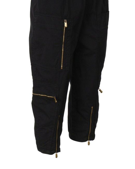 Pinko Black Stretch Tricotine Multi-Pocket Trousers