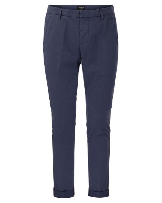 Dondup Blue Mid-rise Straight Leg Trousers for men