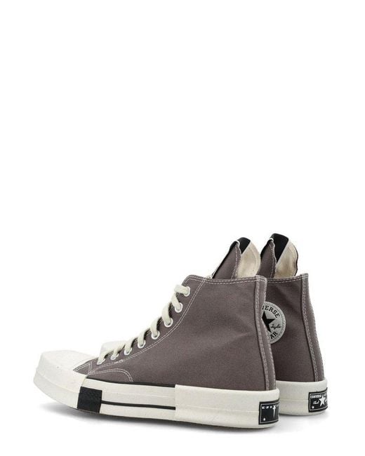 Rick Owens Gray X Converse Turbodrk High Top Sneakers for men