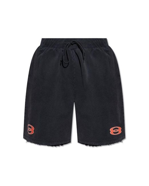 Balenciaga Blue Shorts With Vintage Effect, for men