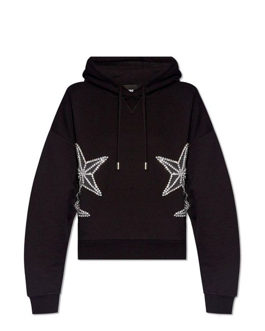 DSquared² Black Sweatshirt With Appliqué