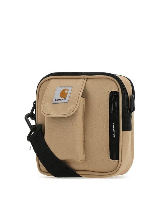 Carhartt Wip Logo Patch Zipped Messenger Bag in Natural for Men | Lyst