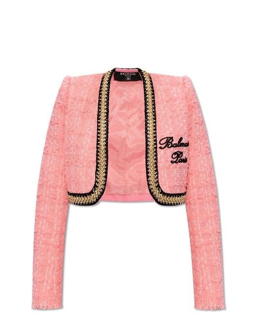 Balmain Pink Short Tweed Jacket,