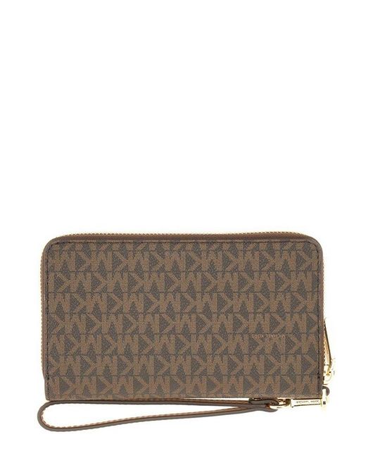 MICHAEL Michael Kors Gray Large Logo Wristlet Wallet