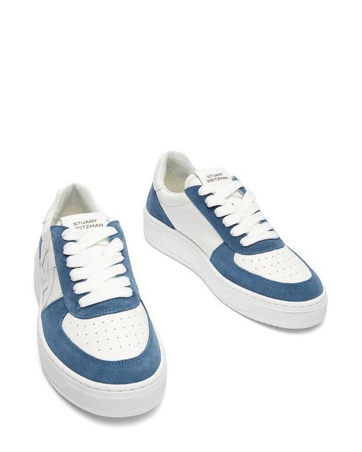 Stuart Weitzman Blue Sw Courtside Monogram Sneakers