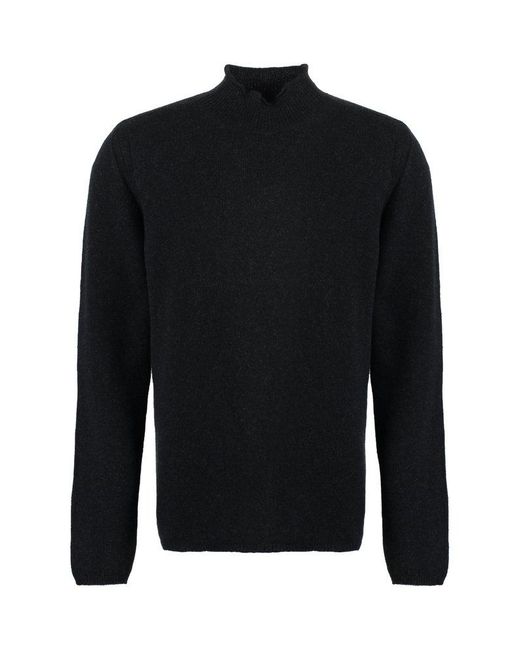 Roberto Collina Roll Neck Knitted Sweater in Black for Men | Lyst
