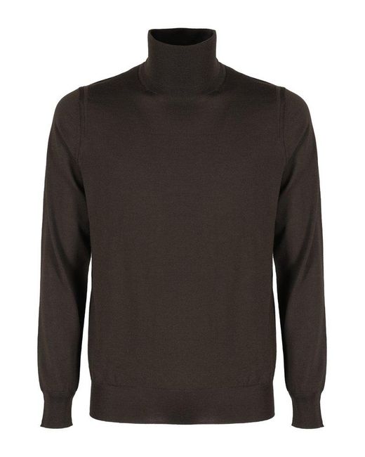 Paolo Pecora Black High-neck Knitted Jumper for men