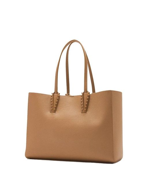 Christian Louboutin Natural Cabata Stud Detailed Small Tote Bag