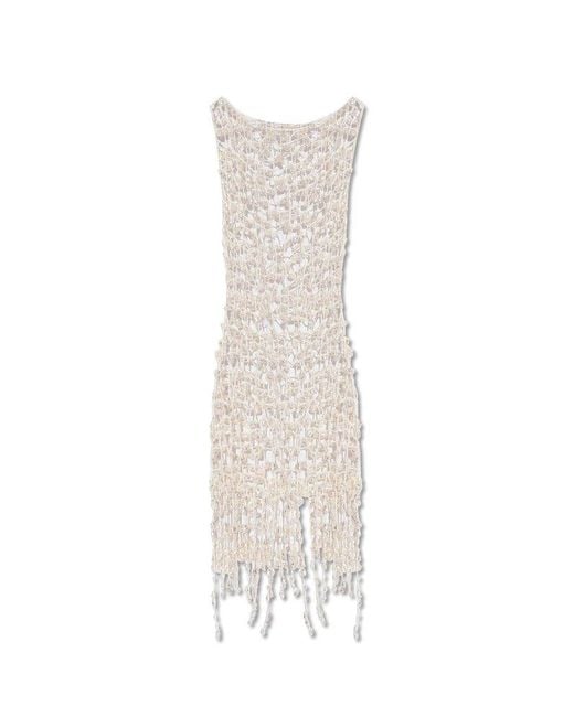 Cult Gaia White 'roman' Dress With Faux Pearls,