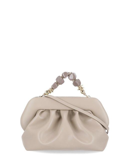 THEMOIRÈ The Moire Top Handle Clutch Bag in Natural | Lyst