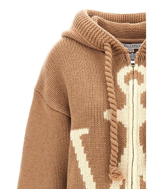 J.W. Anderson Brown Anchor Hooded Sweater