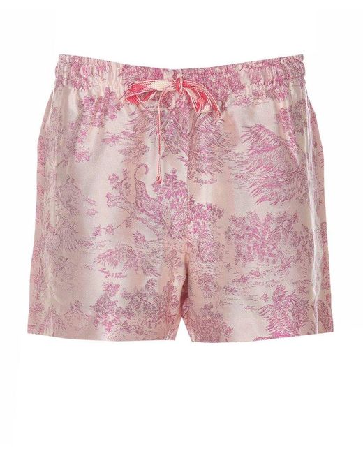 Zadig & Voltaire Pink Paxi Jacquared Drawstring Shorts