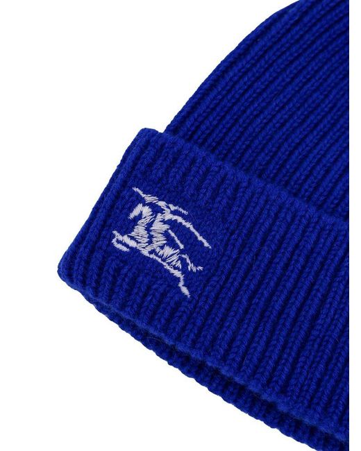 Burberry Blue Ekd Beanie Hat for men