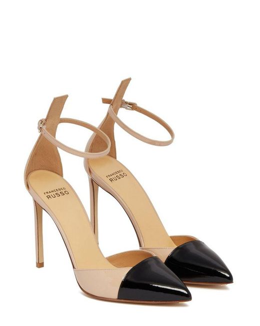 Francesco Russo Multicolor Two-Toned Ankle Strap Pumps