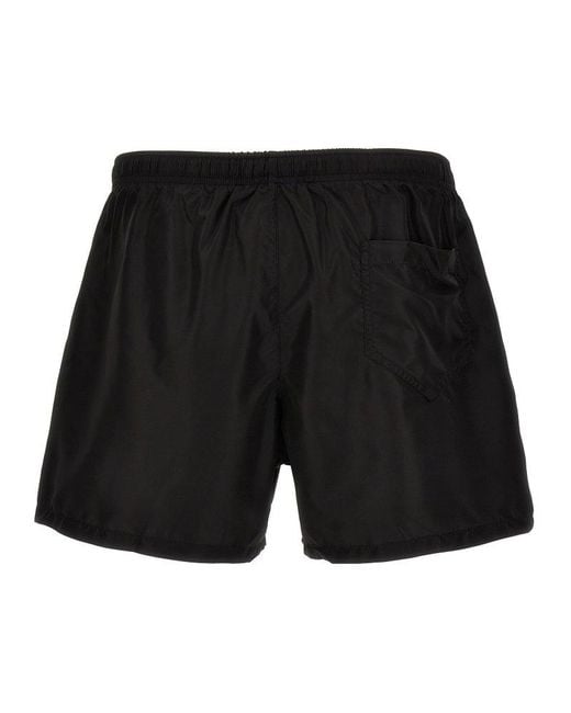 Moschino Black Teddy Bear Printed Drawstring Swim Shorts for men