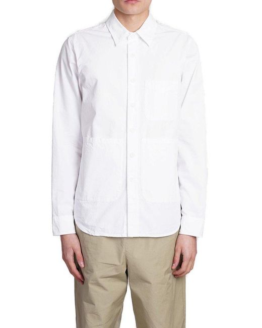 Aspesi White Long Sleeved Buttoned Shirt for men