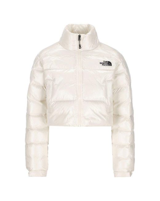 The North Face White Padded Cropped Jacket