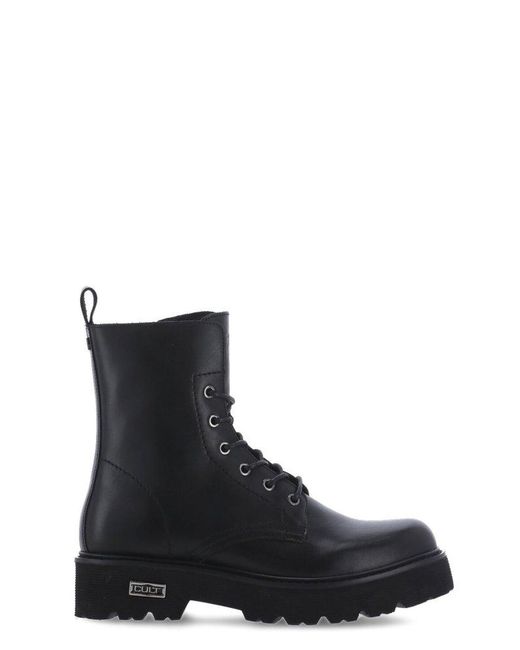 Cult Logo Detailed Lace-up Boots in Black | Lyst UK