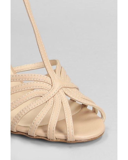 Anna F. Natural Open Toe Heeled Sandals
