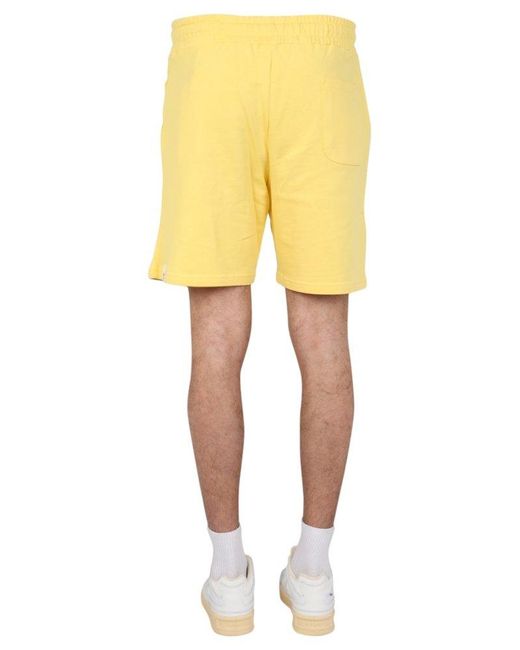 Alpha Industries Yellow Logo Stitch Bermuda Shorts for men
