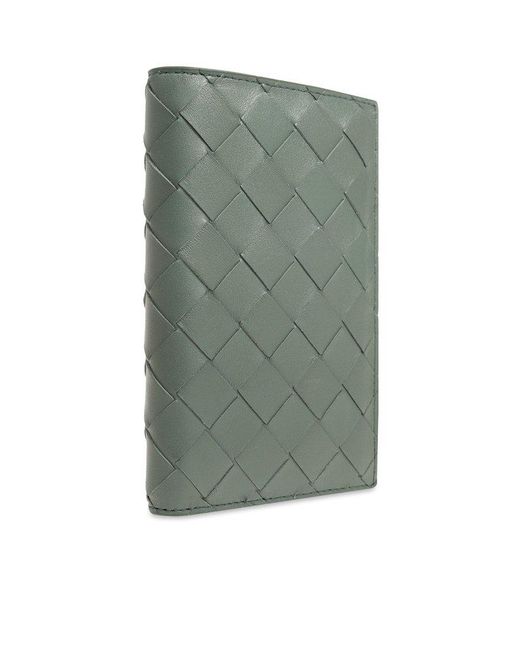 Bottega Veneta Green Leather Wallet,