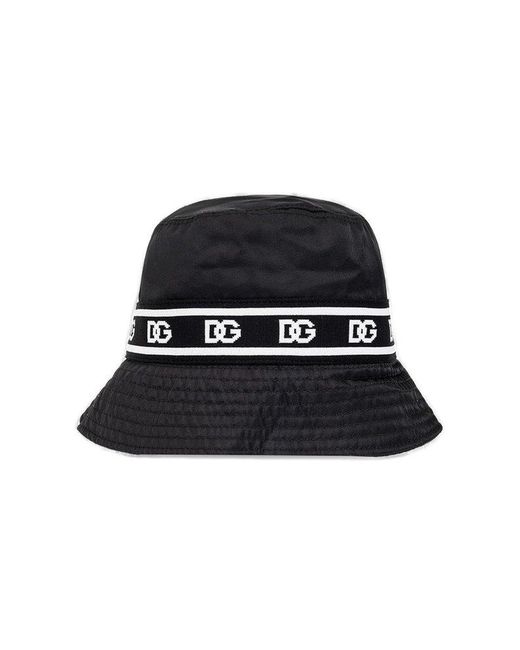 Dolce & Gabbana Bucket Hat With Monogram in Black for Men Lyst