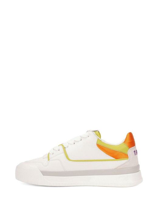 DSquared² White Logo-embossed Lace-up Sneakers