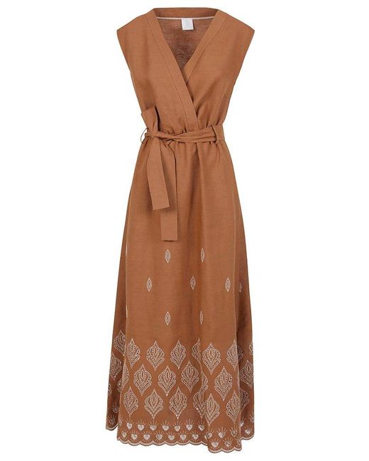 Eleventy Brown Midi Dress