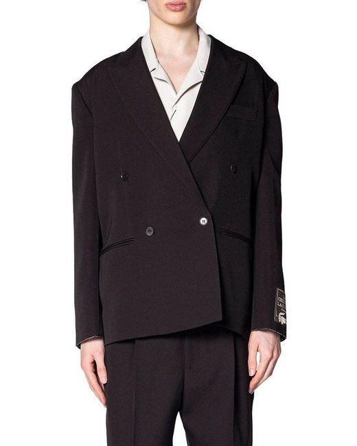 Lacoste Blue Runway Double Breasted Twill Blazer for men
