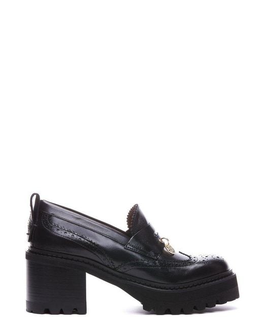 See By Chloé Black Aryel Block Heel Pumps