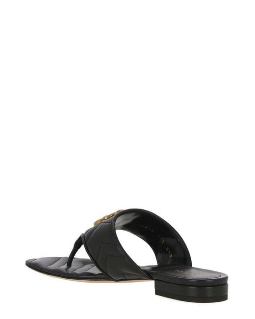 Gucci Black Double G Thong Sandals