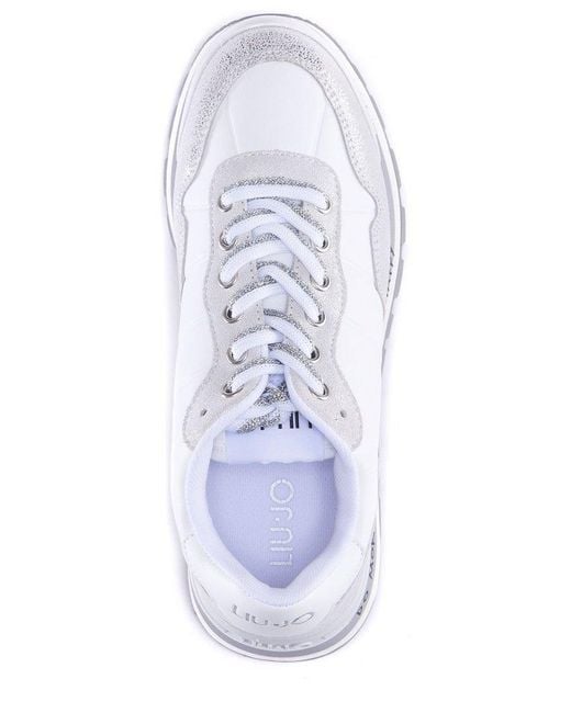 Liu Jo White Round-toe Lace-up Sneakers